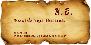 Mozolányi Belinda névjegykártya